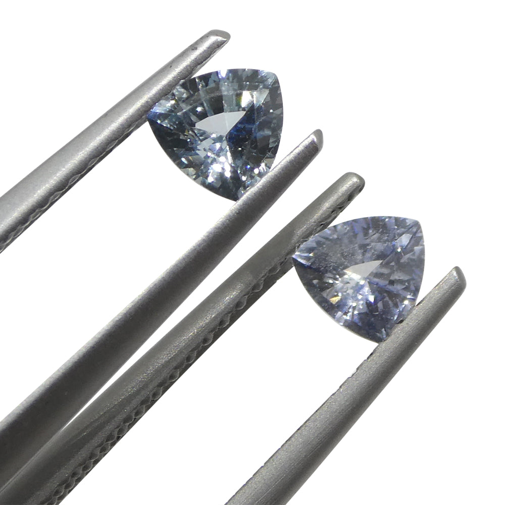 Sapphire 0.8 cts 4.61 x 4.60 x 2.61 mm and 4.61 x 4.61 x 2.65  Trillion Blue  $180