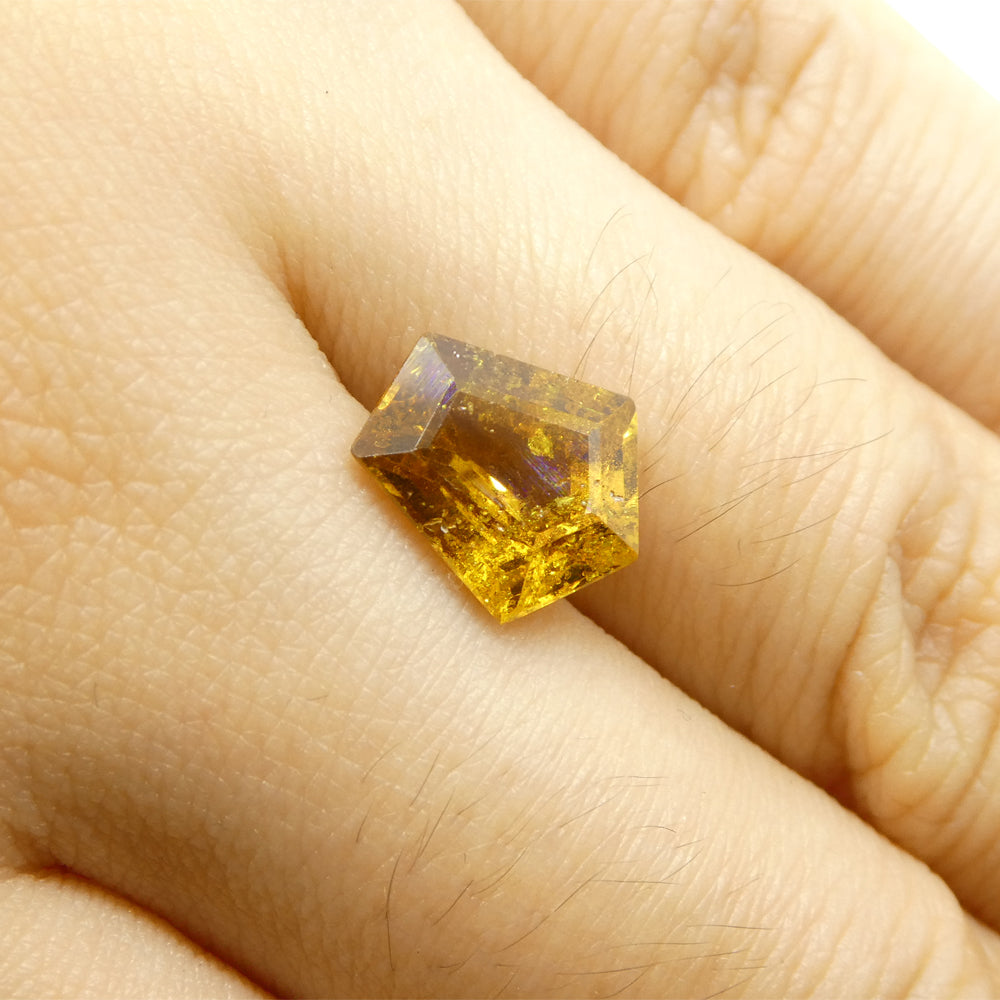 3.11ct Shield Greenish Yellow Sapphire from Umba, Tanzania - Skyjems Wholesale Gemstones