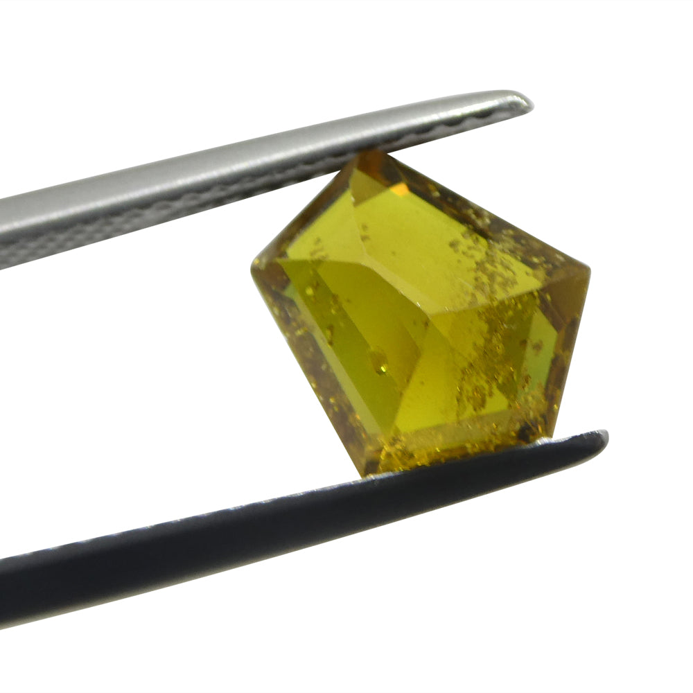 3.11ct Shield Greenish Yellow Sapphire from Umba, Tanzania - Skyjems Wholesale Gemstones