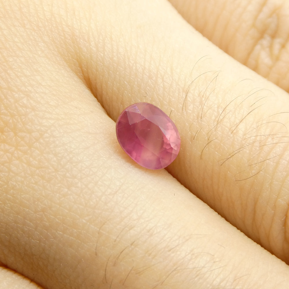 1.29ct Oval Opalescent Reddish-Pink Sapphire from Umba, Tanzania - Skyjems Wholesale Gemstones