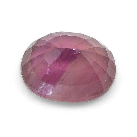 1.29ct Oval Opalescent Reddish-Pink Sapphire from Umba, Tanzania, Unheated