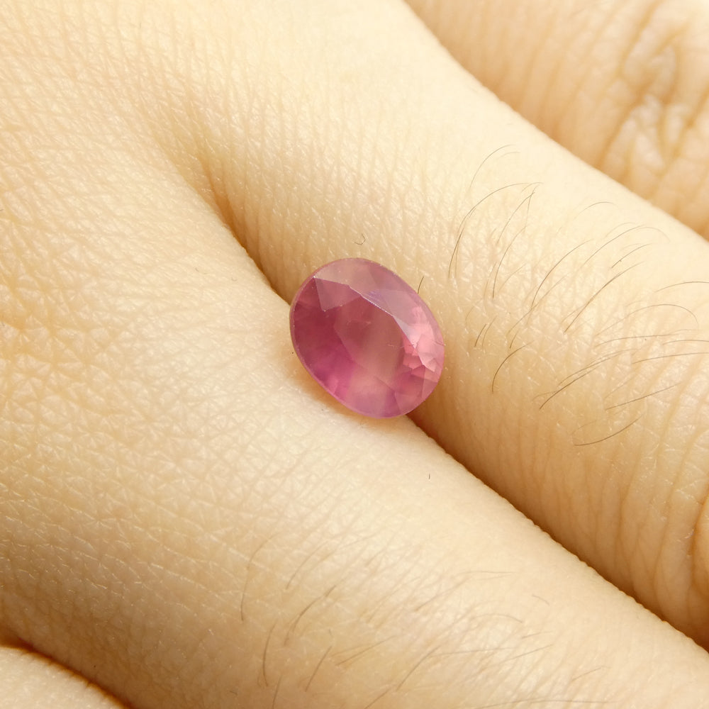 1.29ct Oval Opalescent Reddish-Pink Sapphire from Umba, Tanzania - Skyjems Wholesale Gemstones