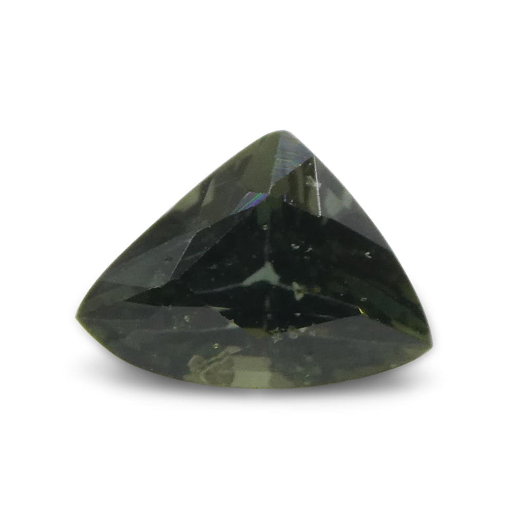 Sapphire 1.21 cts 7.52 x 5.50 x 4.47 Elongated Trillion Slightly Bluish and Yellowish Green  $730