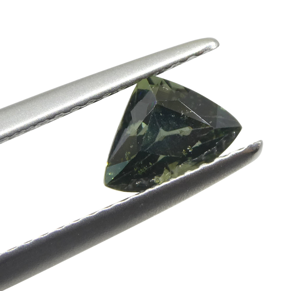 1.21ct Elongated Trillion Green Sapphire from Umba, Tanzania - Skyjems Wholesale Gemstones