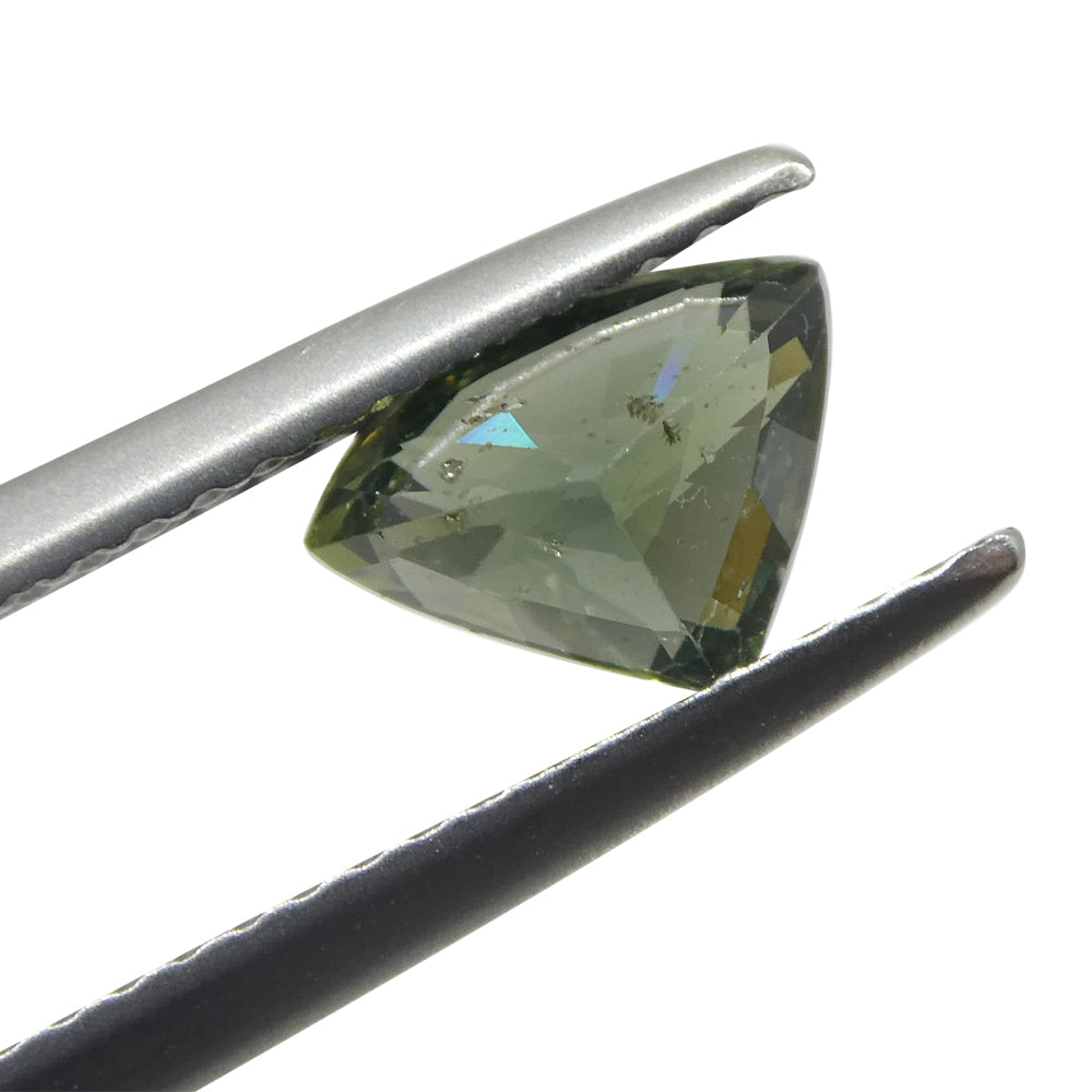 1.21ct Elongated Trillion Green Sapphire from Umba, Tanzania - Skyjems Wholesale Gemstones