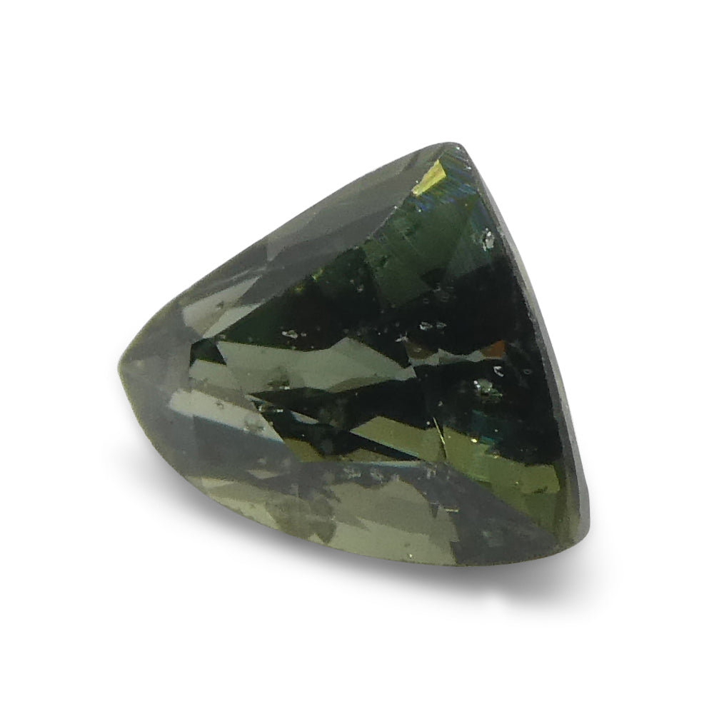 1.21ct Elongated Trillion Green Sapphire from Umba, Tanzania - Skyjems Wholesale Gemstones