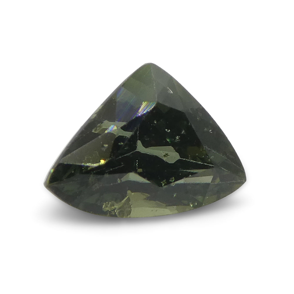 1.21ct Elongated Trillion Green Sapphire from Umba, Tanzania - Skyjems Wholesale Gemstones