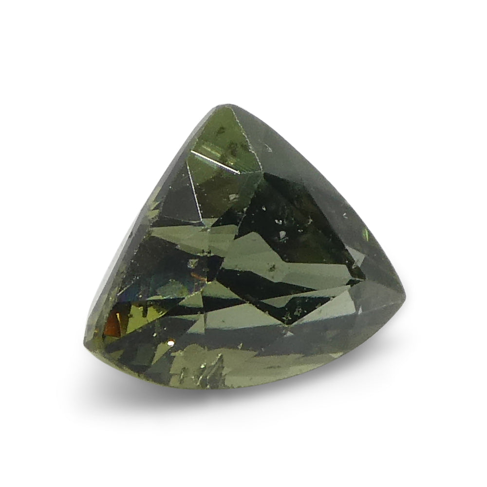 1.21ct Elongated Trillion Green Sapphire from Umba, Tanzania - Skyjems Wholesale Gemstones