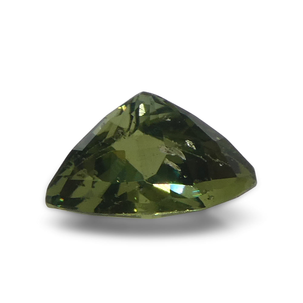 1.21ct Elongated Trillion Green Sapphire from Umba, Tanzania - Skyjems Wholesale Gemstones