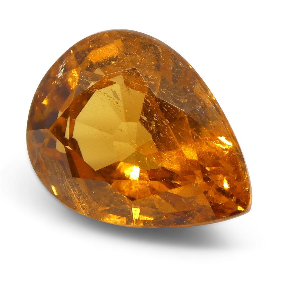 2.34 ct Pear Shape Vivid Fanta Orange Spessartite/Spessartine Garnet - Skyjems Wholesale Gemstones