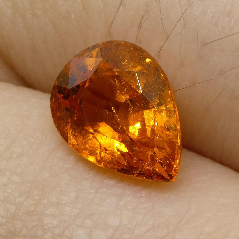 2.34 ct Pear Shape Vivid Fanta Orange Spessartite/Spessartine Garnet - Skyjems Wholesale Gemstones