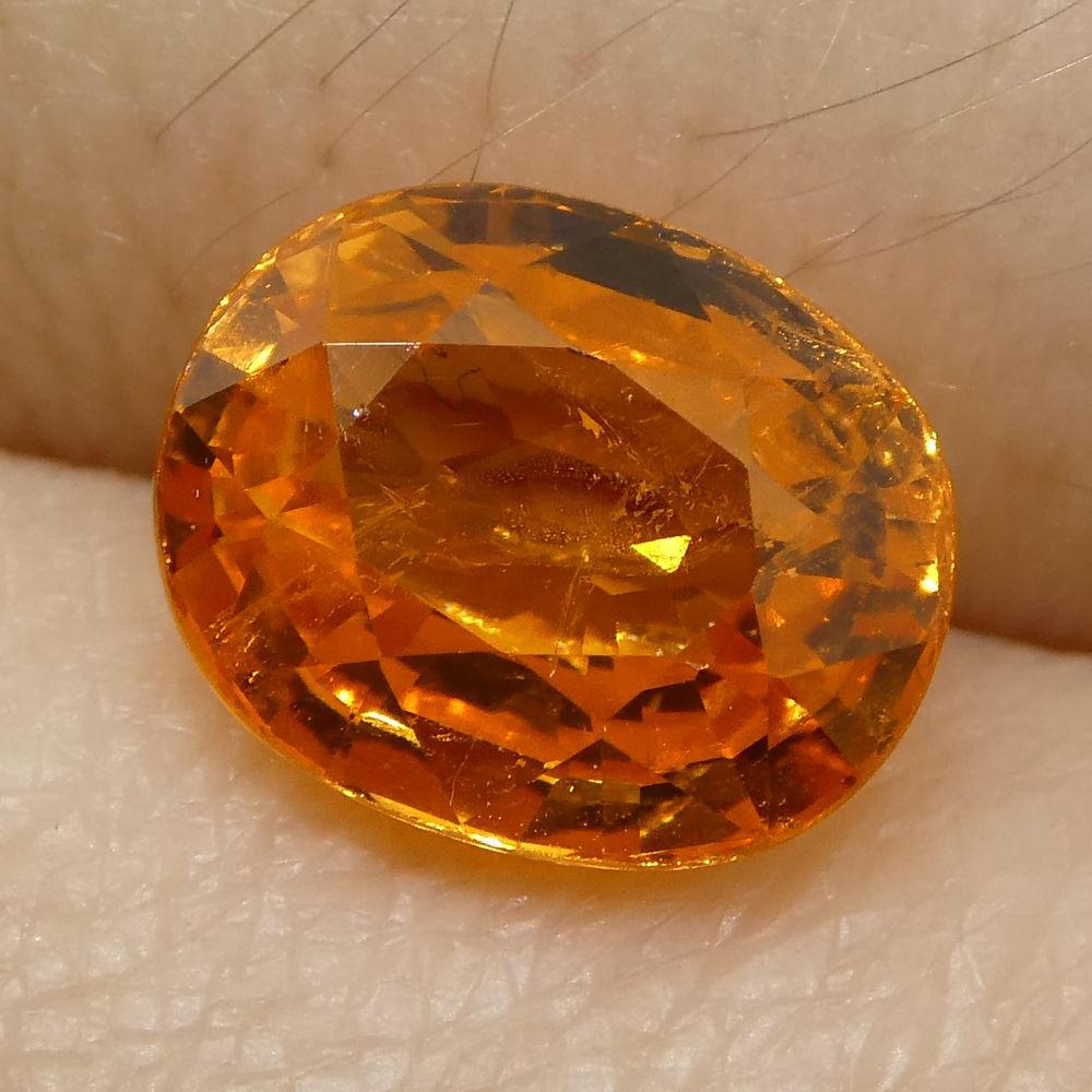 2.55 ct Oval Vivid Fanta Orange Spessartite/Spessartine Garnet - Skyjems Wholesale Gemstones