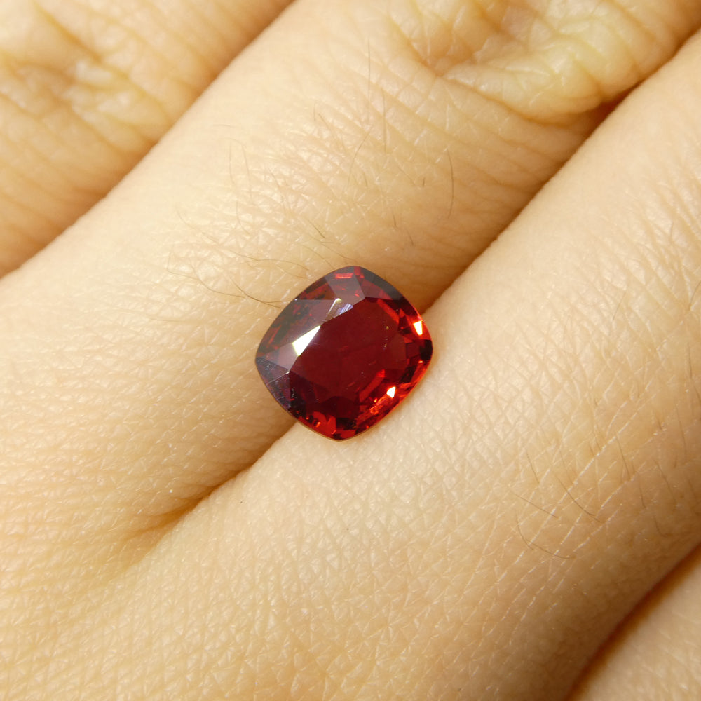 1.1ct Cushion Red Jedi Spinel from Sri Lanka, vibrant gem by SkyJems, premium unheated Ceylon gemstone collection