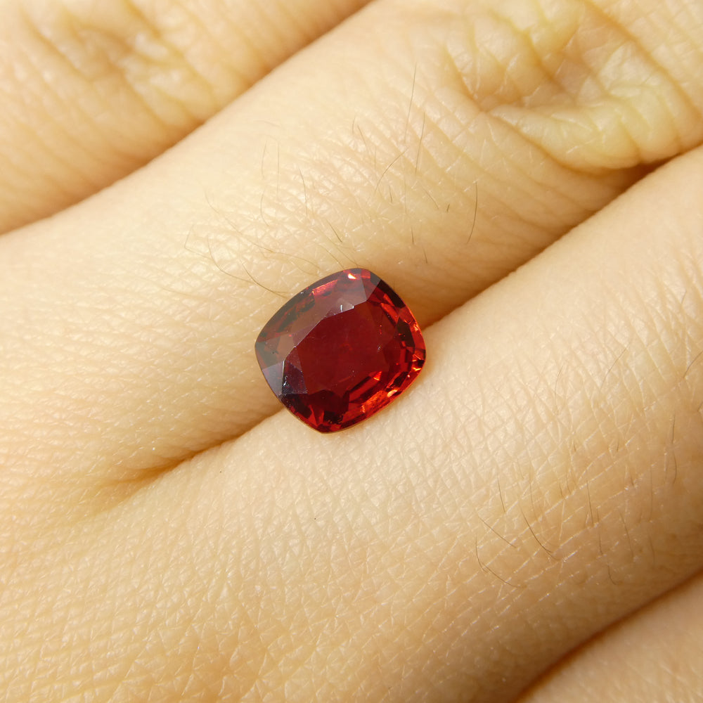 1.1ct Cushion Red Jedi Spinel from Sri Lanka, rare gem by SkyJems, premium unheated Ceylon gemstone in vibrant crimson