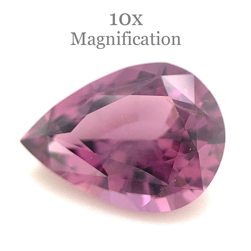 SkyJems 3.07ct Pear Pink-Purple Spinel from Sri Lanka, unheated rare gemstone with vibrant color and exceptional clarity