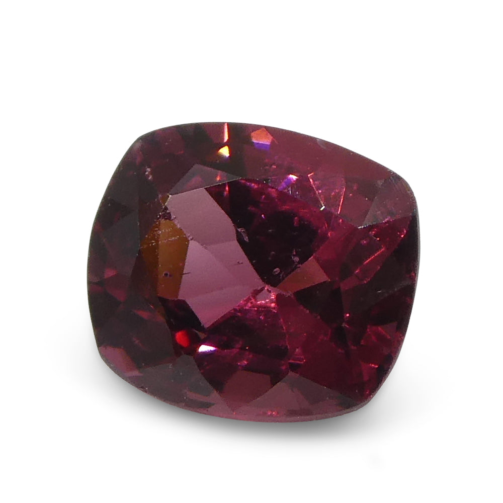 0.78ct Slightly Purple Red Cushion Spinel from Sri Lanka, precision-cut gemstone by SkyJems Canadian gem specialists