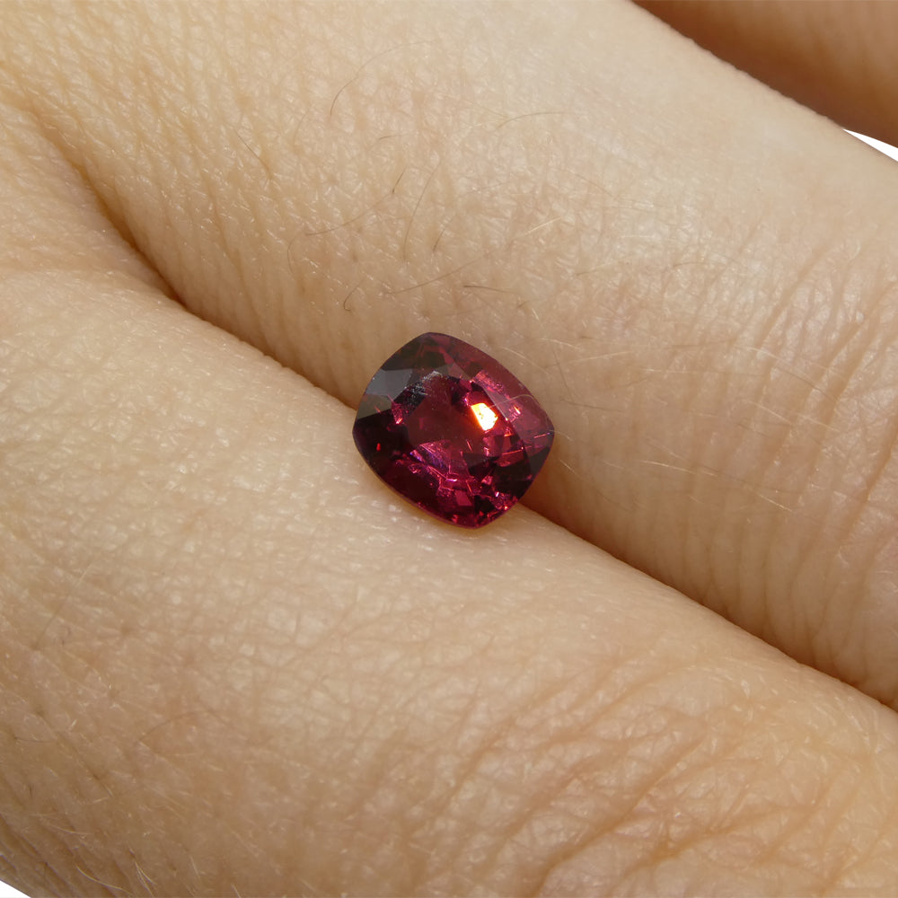 0.78ct Slightly Purple Red Cushion Spinel from Sri Lanka, premium gemstone by SkyJems Canadian gem specialists