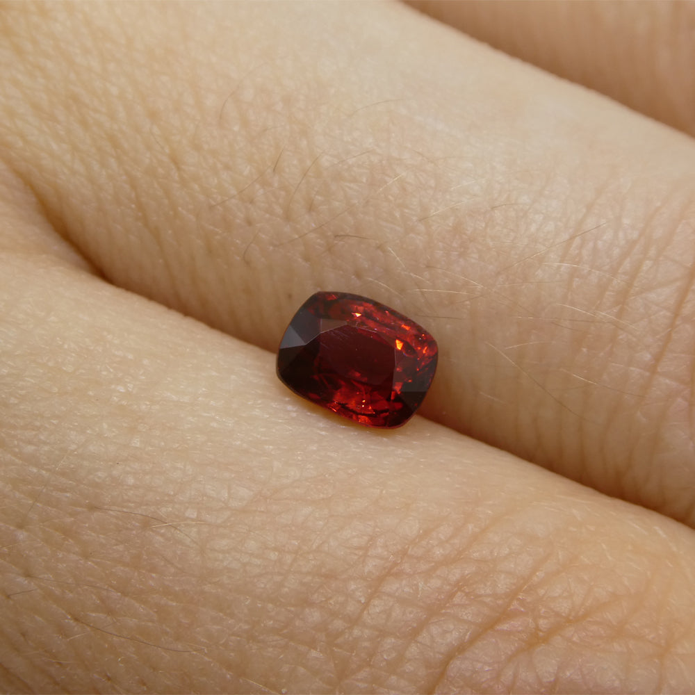 0.98ct Slightly Purple Red Cushion Spinel from Sri Lanka, premium single gemstone by SkyJems Canadian gem specialists