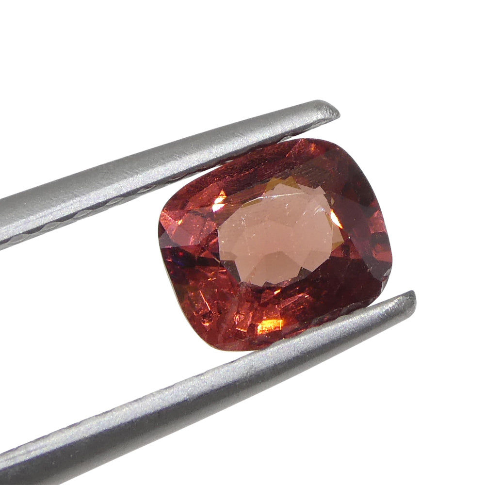 0.74ct Cushion Red Spinel from Sri Lanka, vibrant Slighly Orange Red gemstone by SkyJems Canadian gem specialists