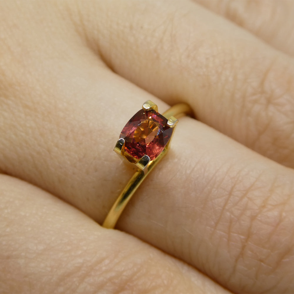 0.74ct Cushion Red Spinel from Sri Lanka, vibrant Slighly Orange Red gem by SkyJems, premium Canadian gemstone specialists