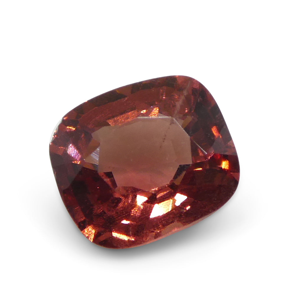 0.74ct Cushion Red Spinel from Sri Lanka, vibrant Slighly Orange Red gem by SkyJems, premium Canadian gemstone specialists