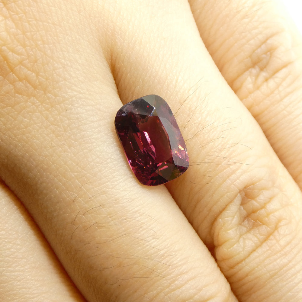 SkyJems 3.24ct Pinkish-Red Burmese Spinel, Rectangular Cushion Cut, Rare Collector's Gemstone