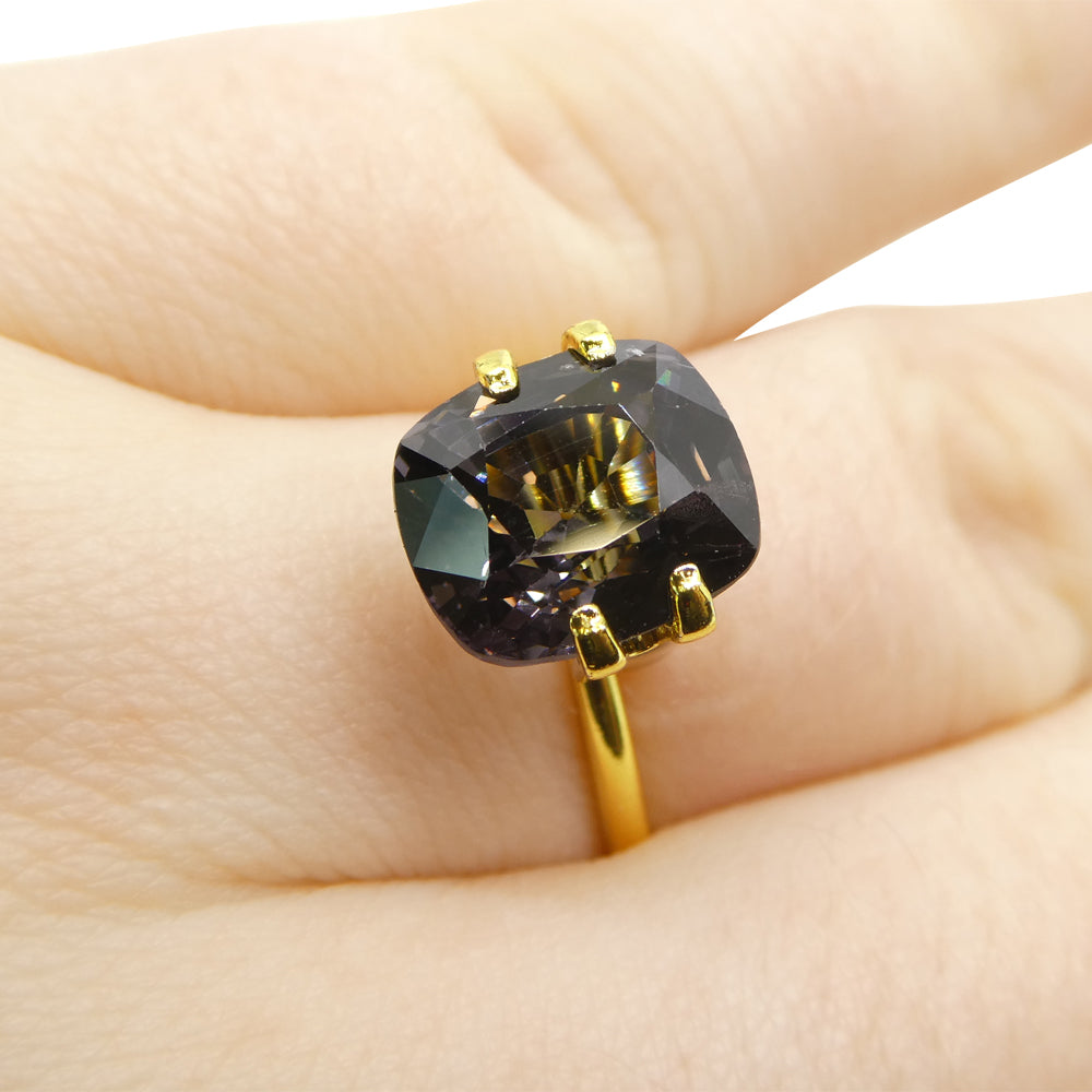 5.25ct Burmese Grey Spinel in Rectangular Cushion Cut - Rare Unheated Gem from SkyJems Canadian Collection