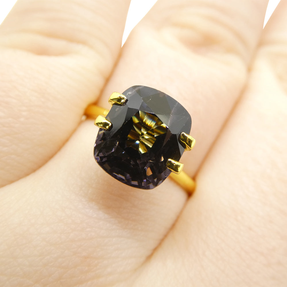 5.25ct Burmese Grey Spinel Rectangular Cushion Cut | Premium Unheated Gemstone by SkyJems Canada