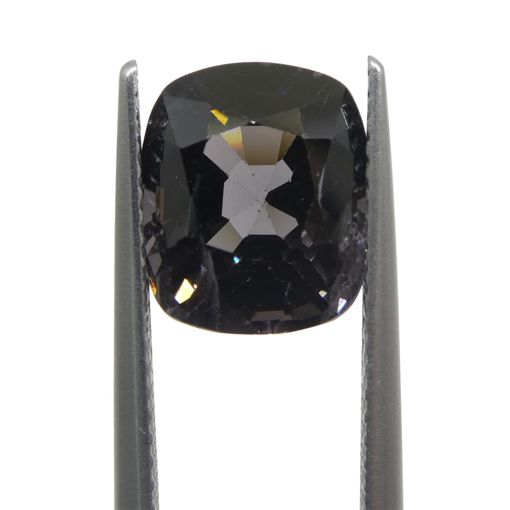 SkyJems 5.25ct Rectangular Cushion Grey Spinel from Burma - Rare Unheated Gemstone with Soft Grayish Purple Hue