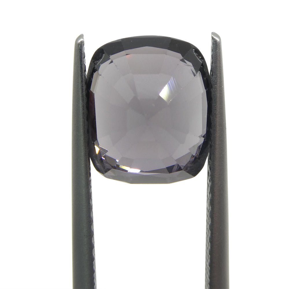 SkyJems 5.25ct Rectangular Cushion Grey Spinel from Burma - rare unheated gemstone with soft grey-pink hue