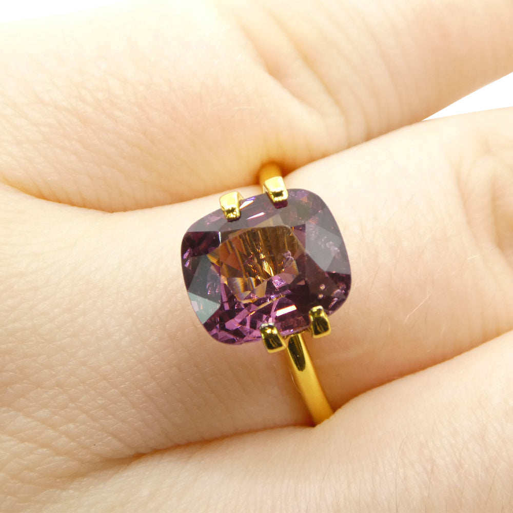4.02ct Purplish-Pink Burmese Spinel, Rectangular Cushion Cut | Premium Gemstone by SkyJems Canadian Gem Experts