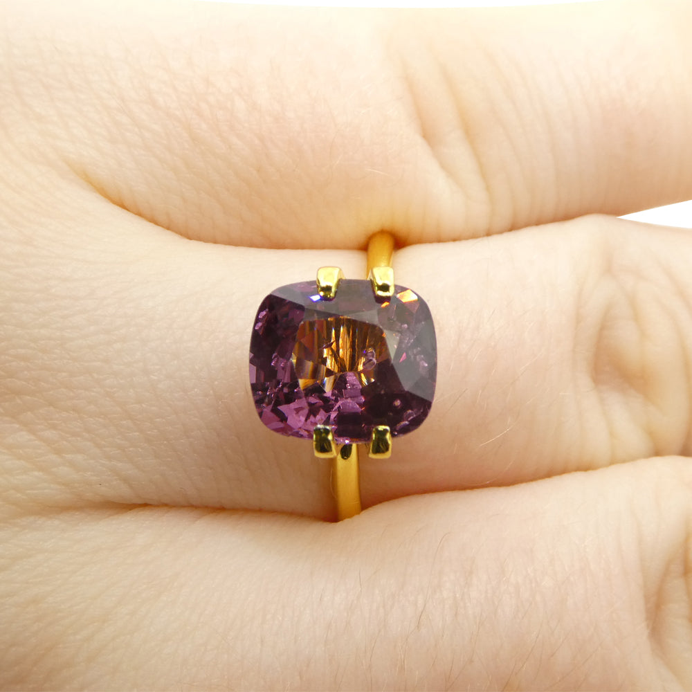 4.02ct Purplish-Pink Burmese Spinel, Rectangular Cushion Cut | Premium Gemstone by SkyJems Canadian Gem Experts