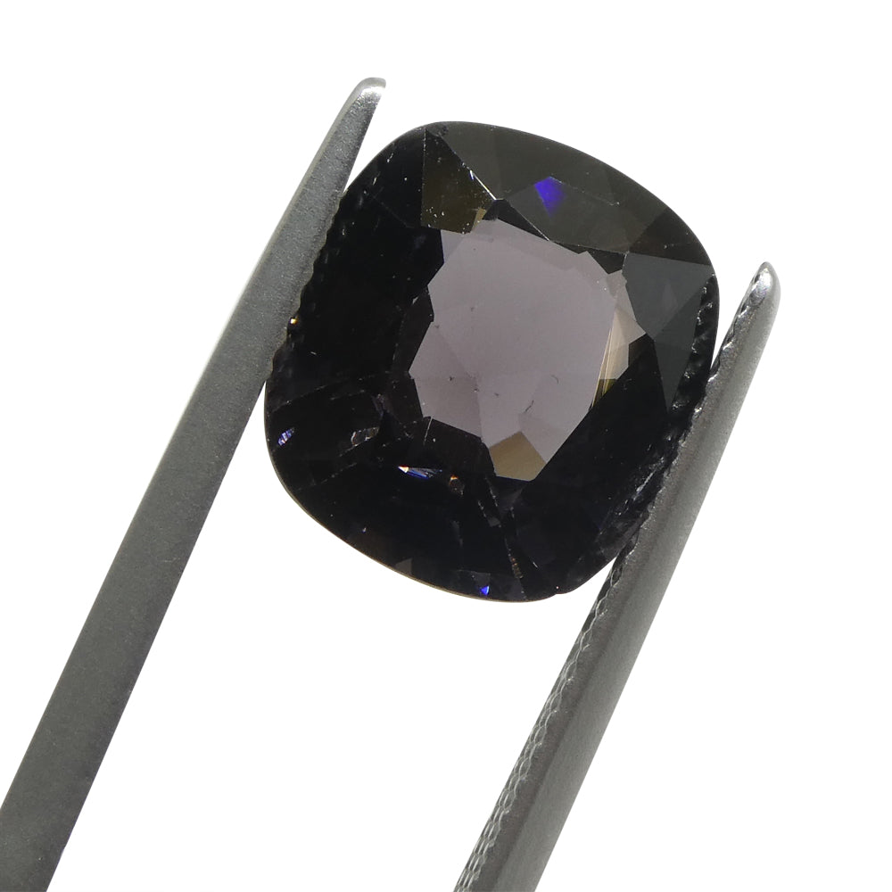 3.47ct Burmese Grey Spinel Rectangular Cushion Gemstone from SkyJems Canadian Gem Specialists