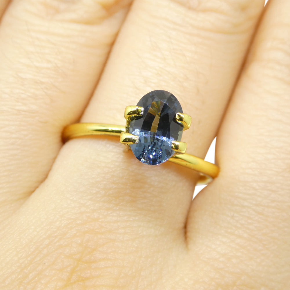 1.42ct Oval Blue Spinel from Burma, rare unheated gemstone by SkyJems, premium Canadian colored gem specialists