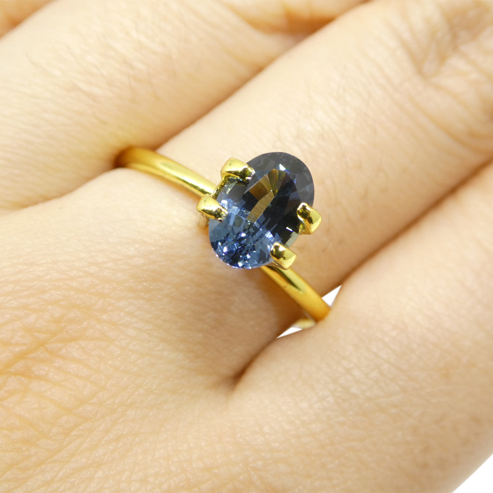 1.42ct Oval Blue Spinel from Burma, rare unheated gemstone by SkyJems, premium quality Step Cut blue gem from Myanmar