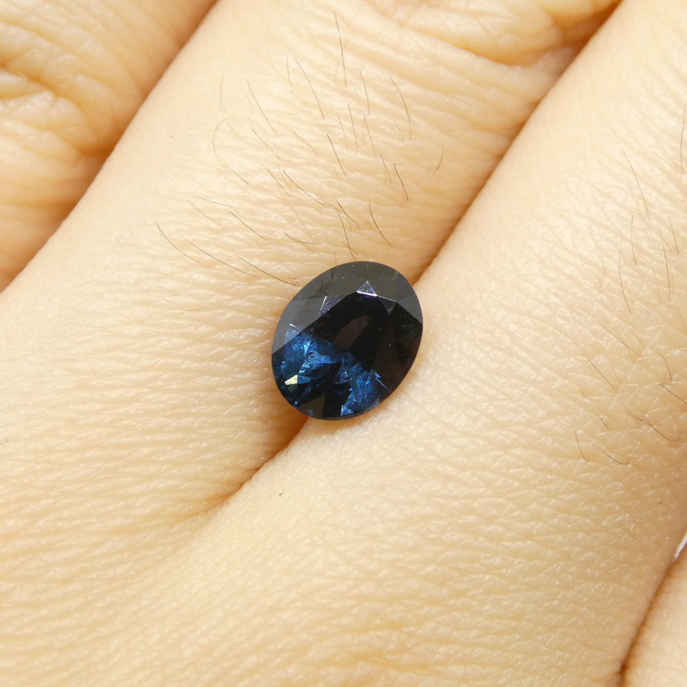 1.25ct Oval Blue Spinel from Burma, Very Slightly Greenish Blue, unheated natural gemstone by SkyJems Canadian gem experts