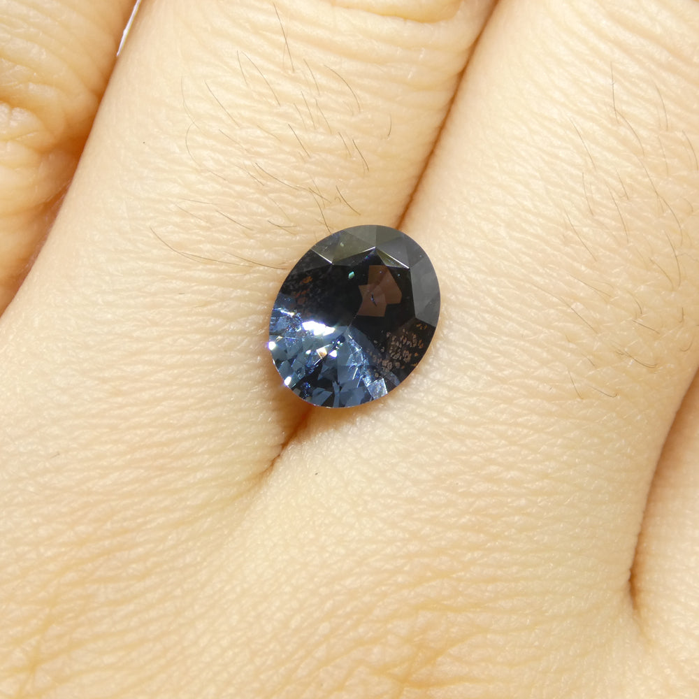 1.8ct Burmese Blue Spinel Oval Gemstone | Premium Blue Step Cut Spinel from SkyJems Canada