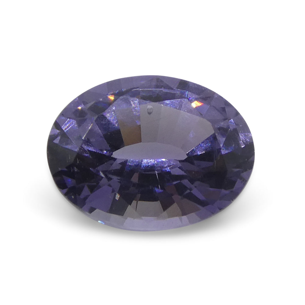 1.43ct Violet Spinel from Burma, oval-cut gemstone by SkyJems, rare unheated purple gem from Myanmar's legendary mines