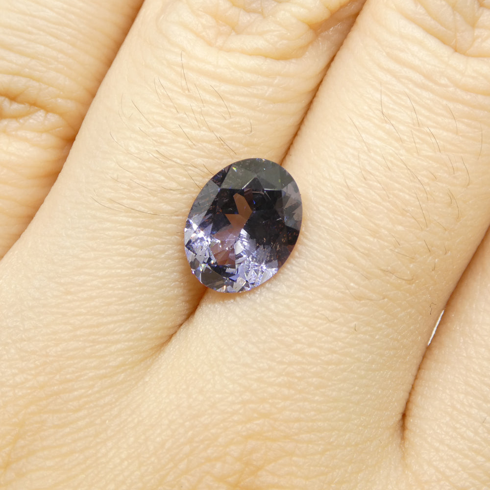 2.5 carat Burmese violet spinel, oval-cut gemstone from SkyJems' rare collector-grade single stone collection