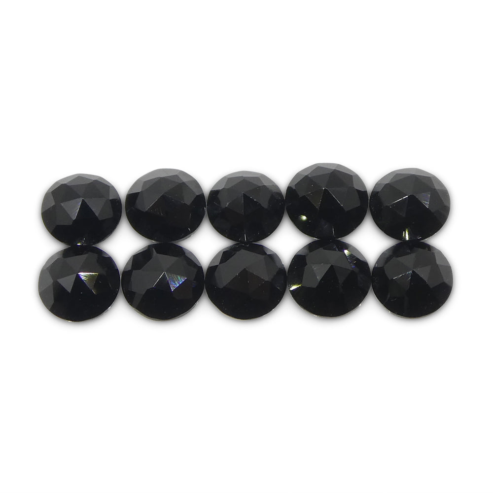 2.56ct 10 Stones Rose Cut Round Black Spinel from Sri Lanka - Skyjems Wholesale Gemstones