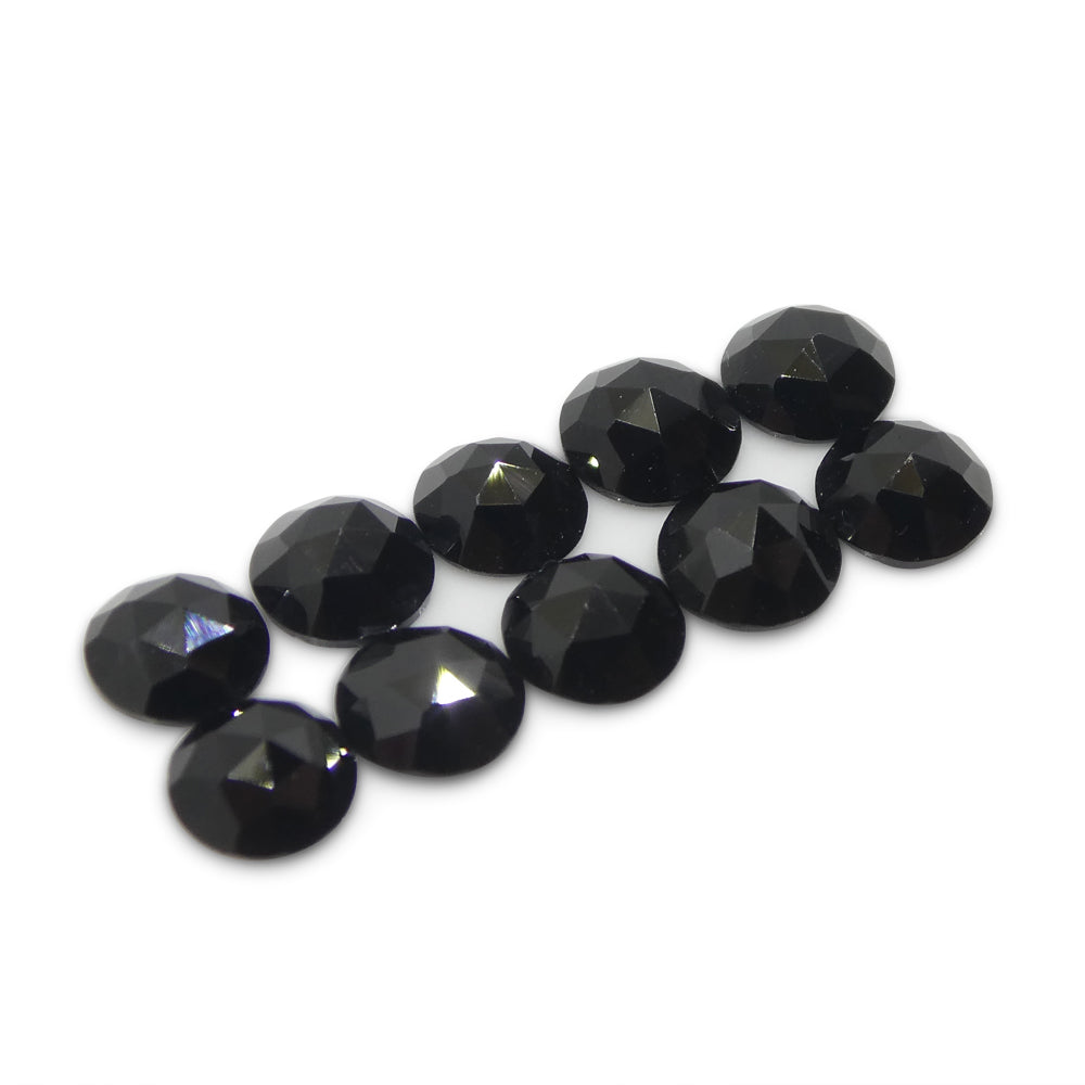 2.56ct 10 Stones Rose Cut Round Black Spinel from Sri Lanka - Skyjems Wholesale Gemstones