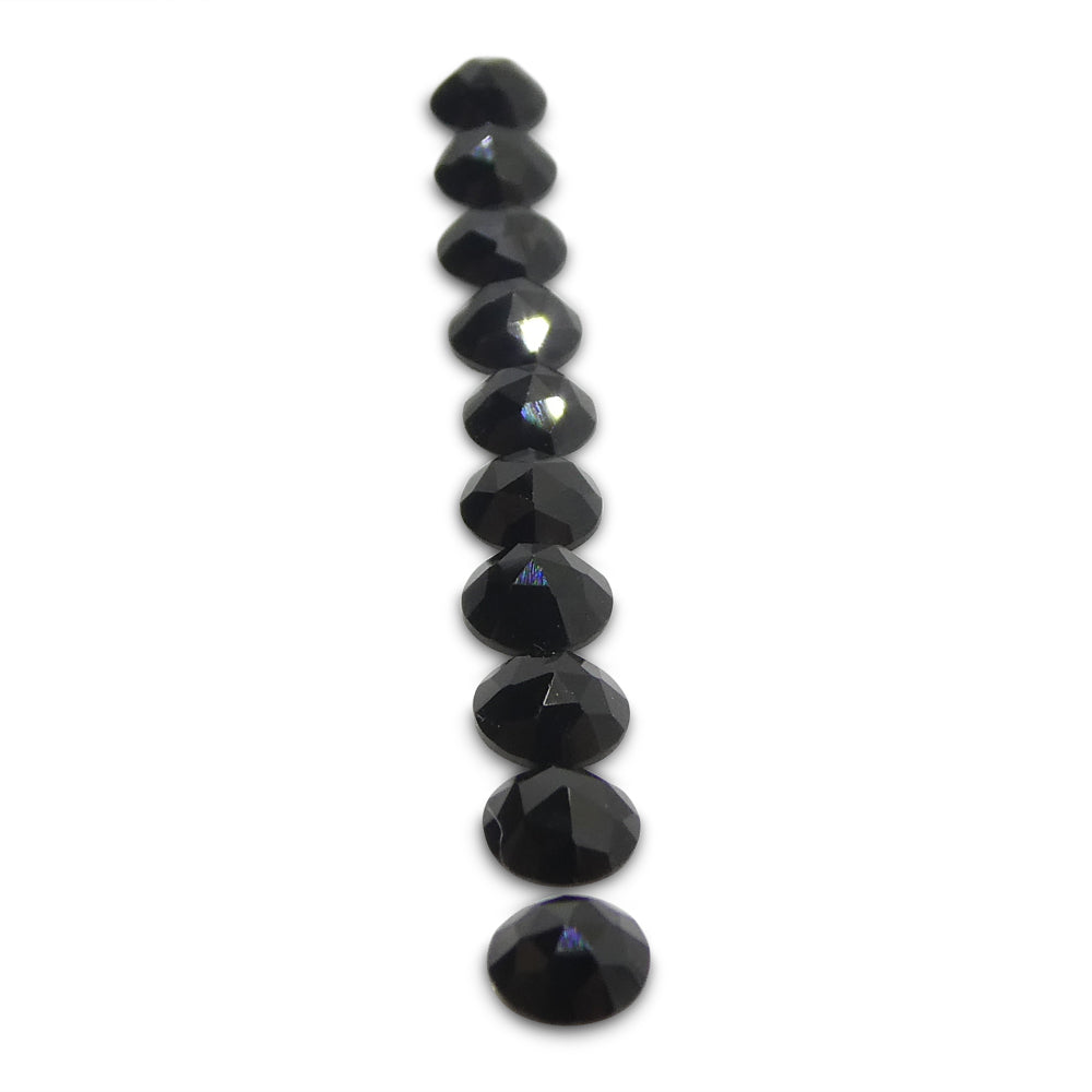 2.56ct 10 Stones Rose Cut Round Black Spinel from Sri Lanka - Skyjems Wholesale Gemstones