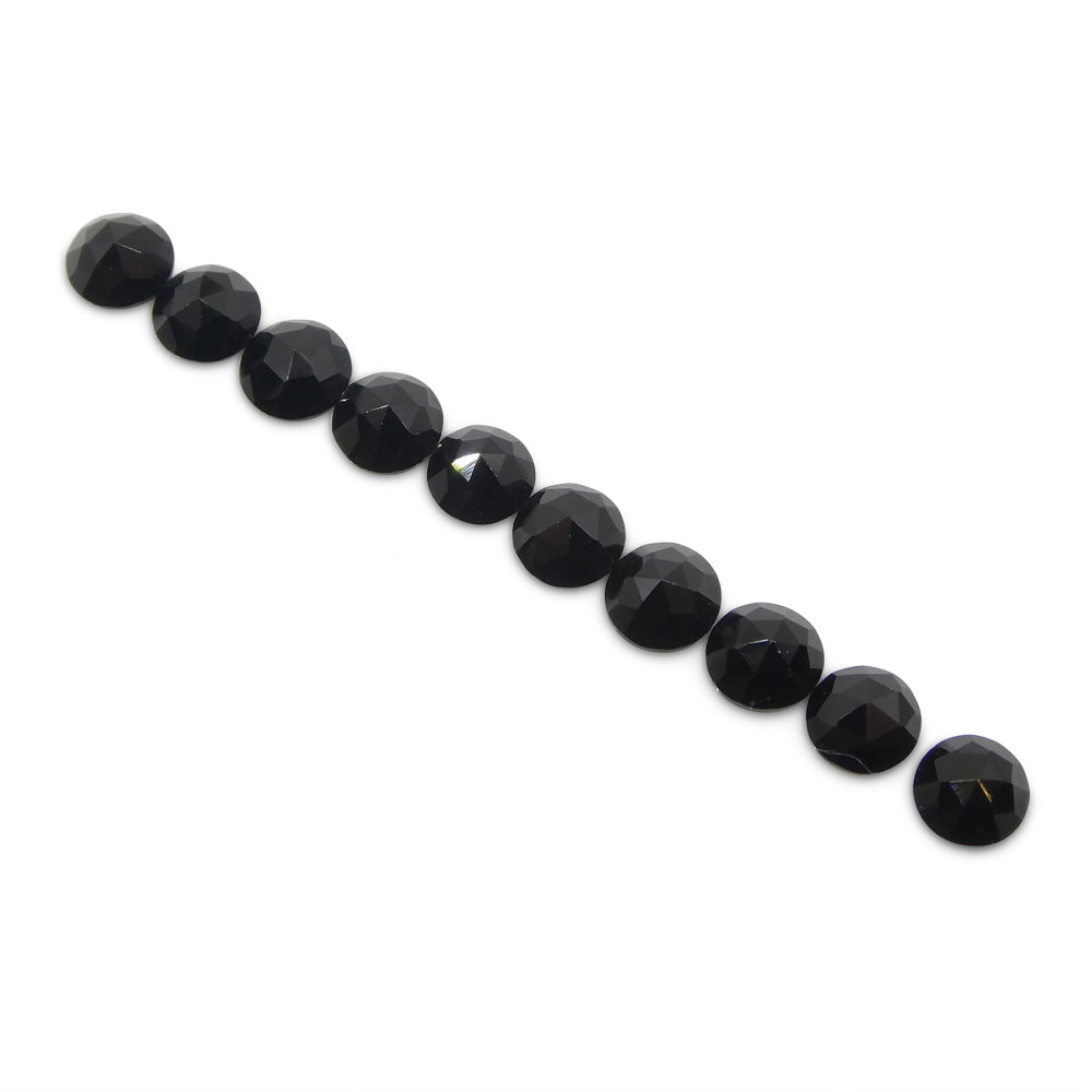 2.56ct 10 Stones Rose Cut Round Black Spinel from Sri Lanka - Skyjems Wholesale Gemstones