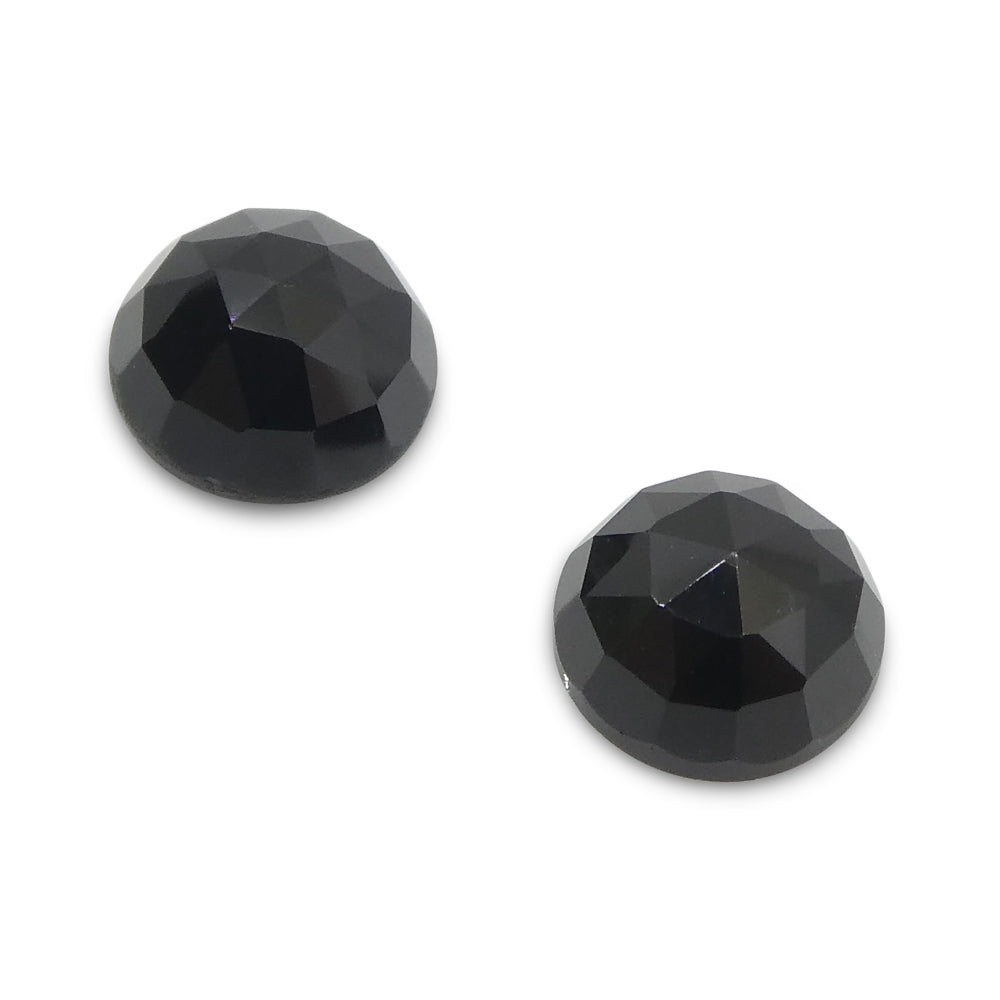 2.46ct 5 Stones Rose Cut Round Black Spinel from Sri Lanka - Skyjems Wholesale Gemstones