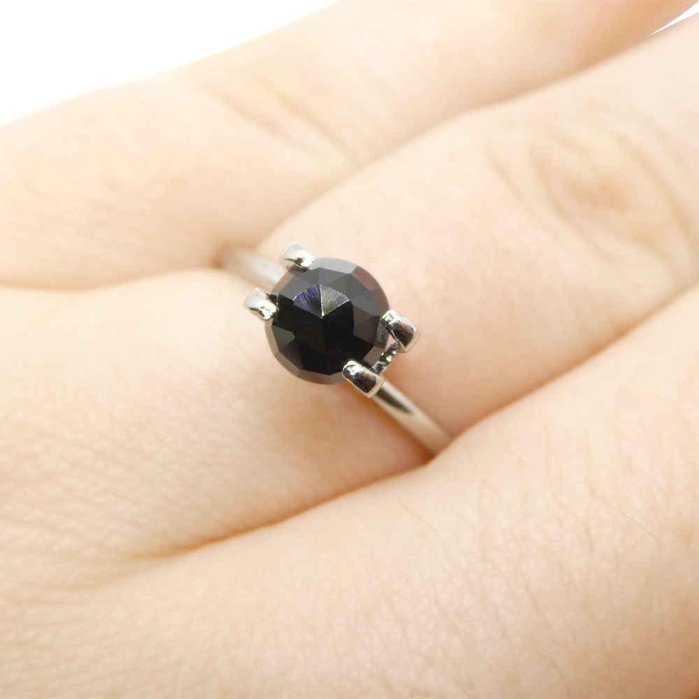 2.46ct 5 Stones Rose Cut Round Black Spinel from Sri Lanka - Skyjems Wholesale Gemstones