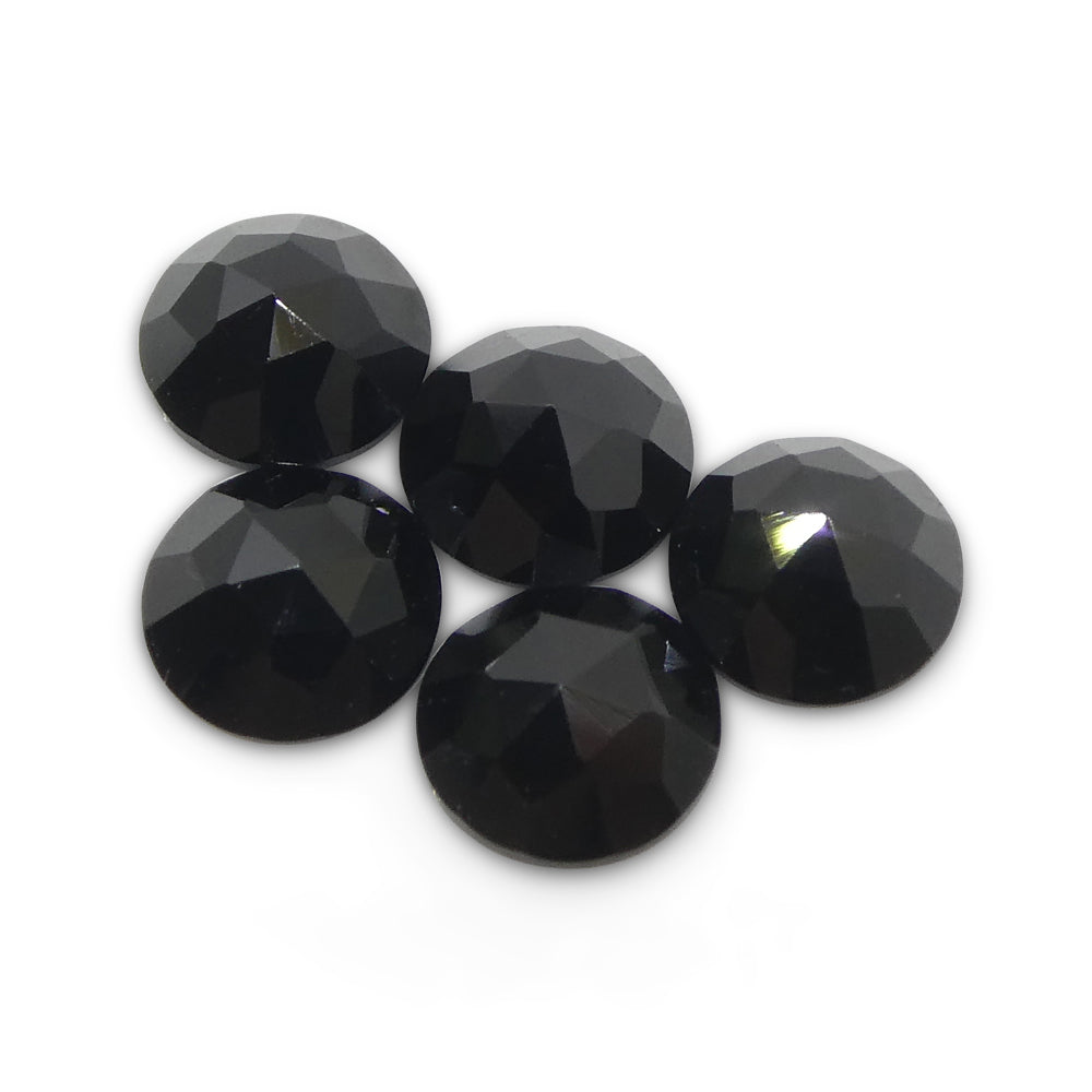 2.46ct 5 Stones Rose Cut Round Black Spinel from Sri Lanka - Skyjems Wholesale Gemstones