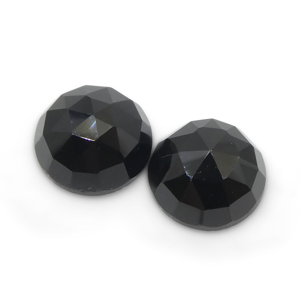 2.46ct 5 Stones Rose Cut Round Black Spinel from Sri Lanka - Skyjems Wholesale Gemstones