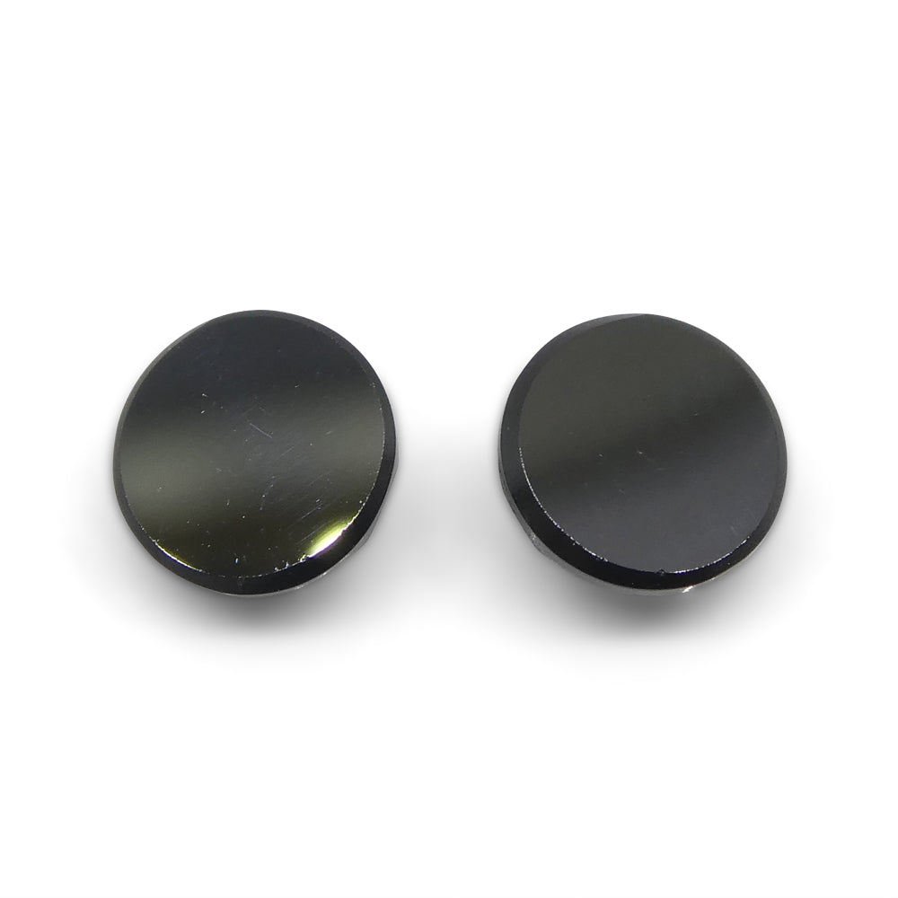 2.38ct Pair Rose Cut Round Black Spinel from Sri Lanka - Skyjems Wholesale Gemstones