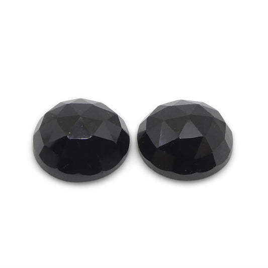 3.11ct Pair Rose Cut Round Black Spinel from Sri Lanka - Skyjems Wholesale Gemstones