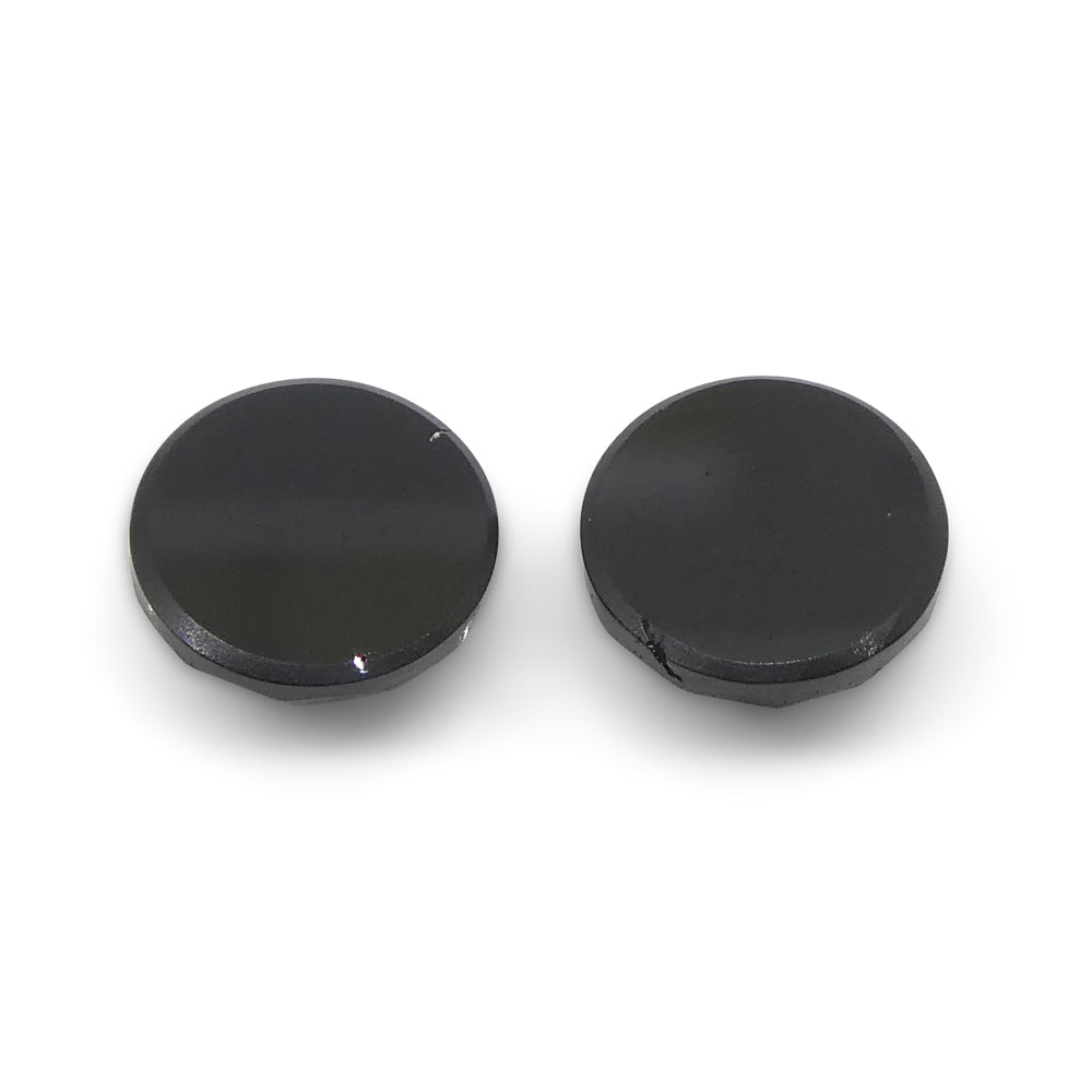 3.11ct Pair Rose Cut Round Black Spinel from Sri Lanka - Skyjems Wholesale Gemstones